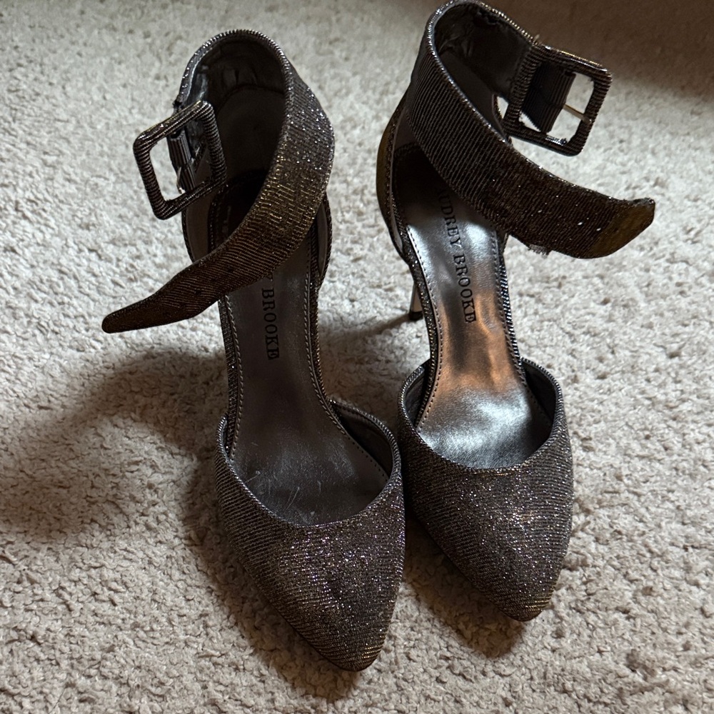 Audrey Brooke Glittering Silver Heels